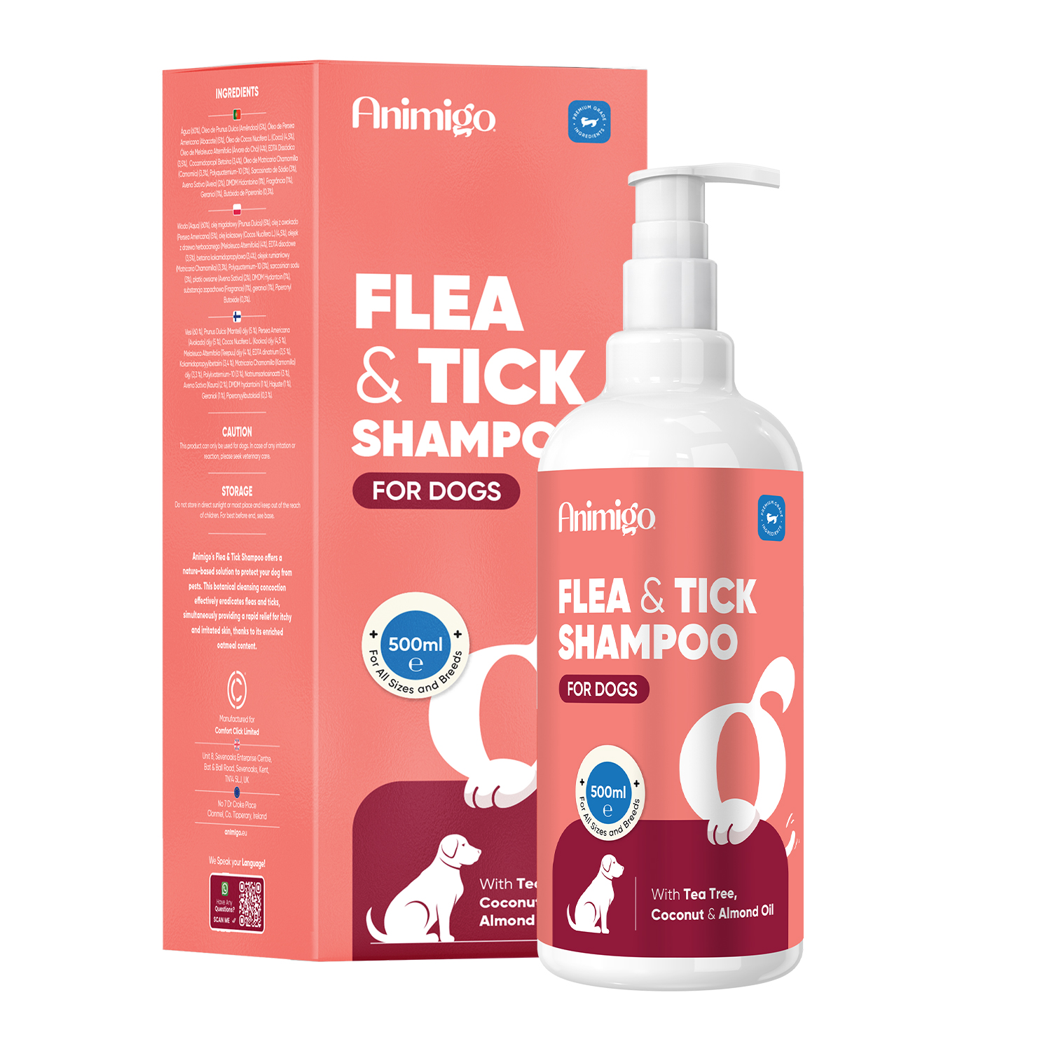 Loppe- og Flåtshampoo til Hunde 500ml